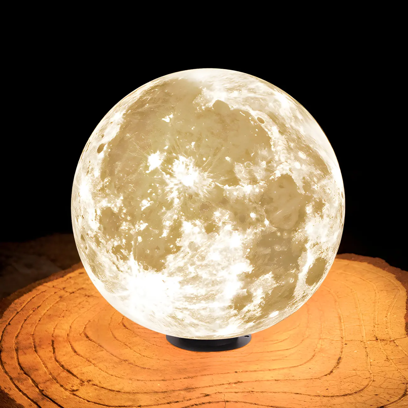 White Resin Moon-Shaped Post Cap Light