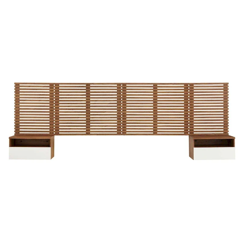 Render Wall Mount King Headboard and Modern Nightstands