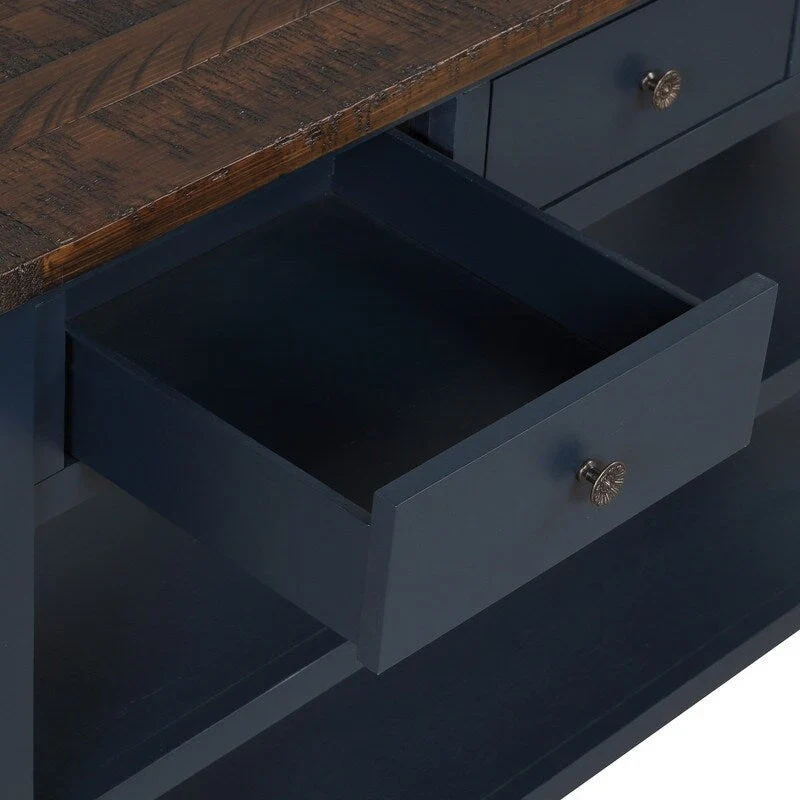 Console Table with 3 Drawers and 2 Open Shelves