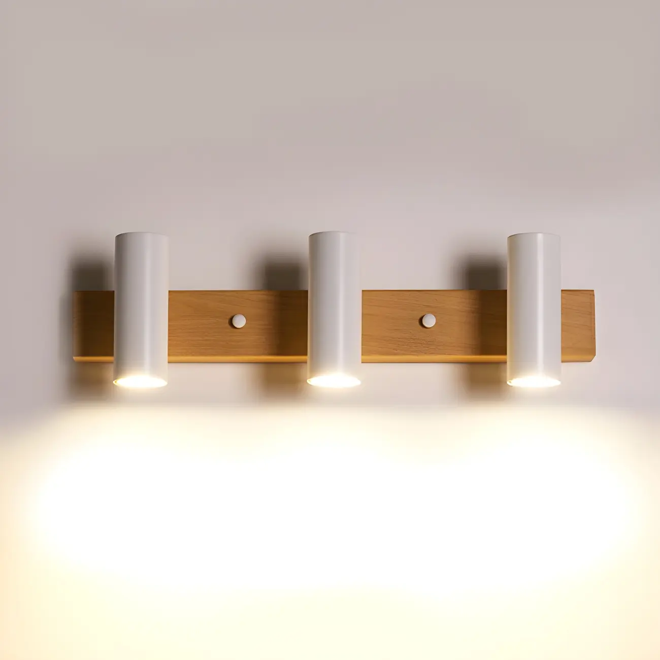 Cylinder White 4-Light Bathroom Vanity Lights in Hardwired