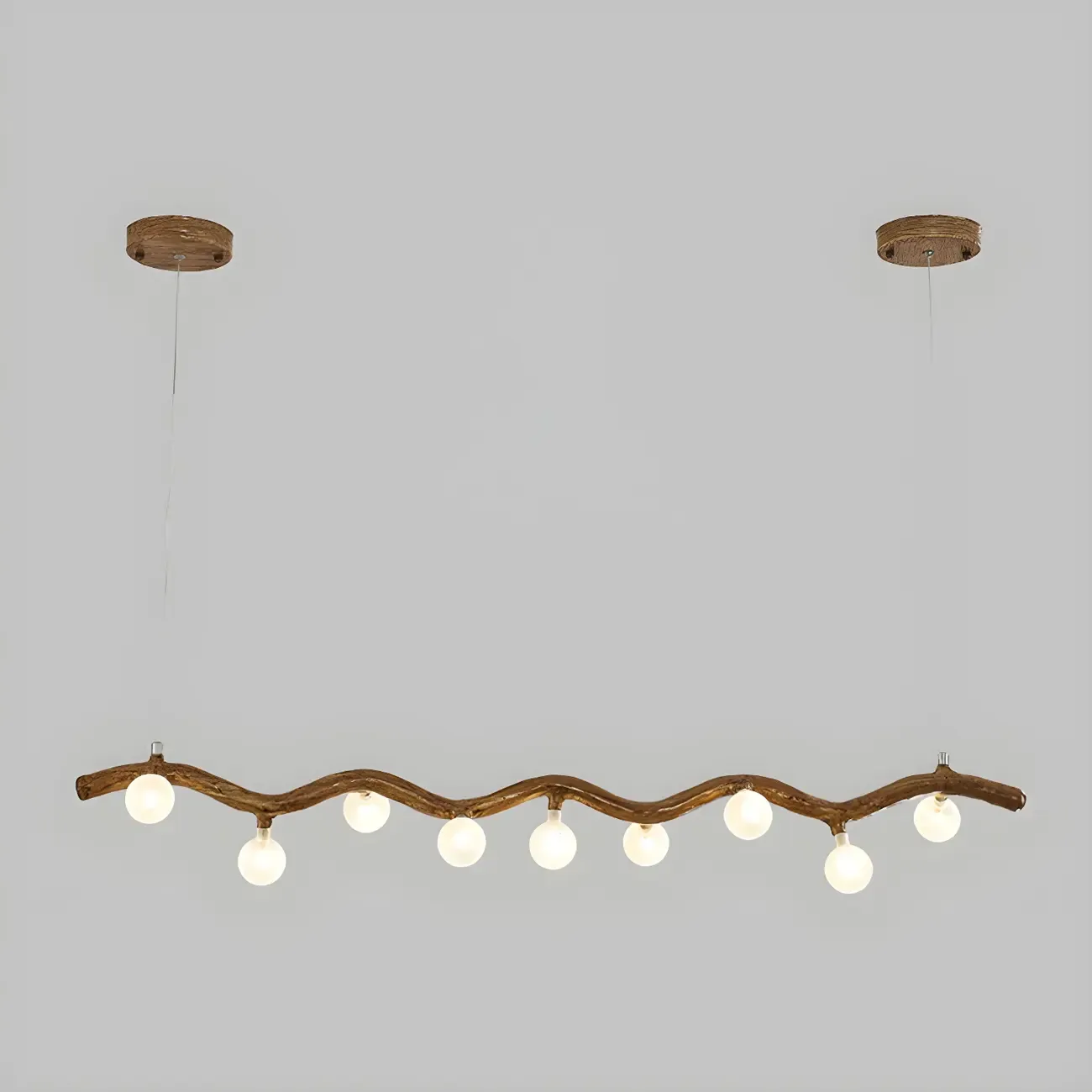 Modern Brown Glass Linear Island Pendant Light
