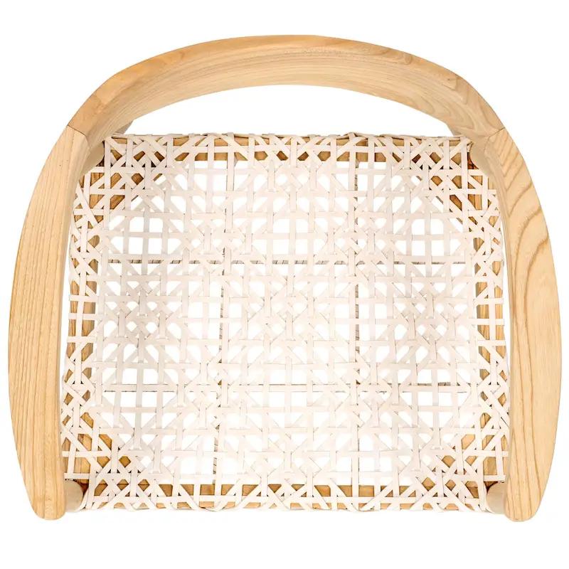 Woven Leather & Solid Wood Accent Chair (Fully Assembled) - 22 W x 20.5 L x 28.5 H