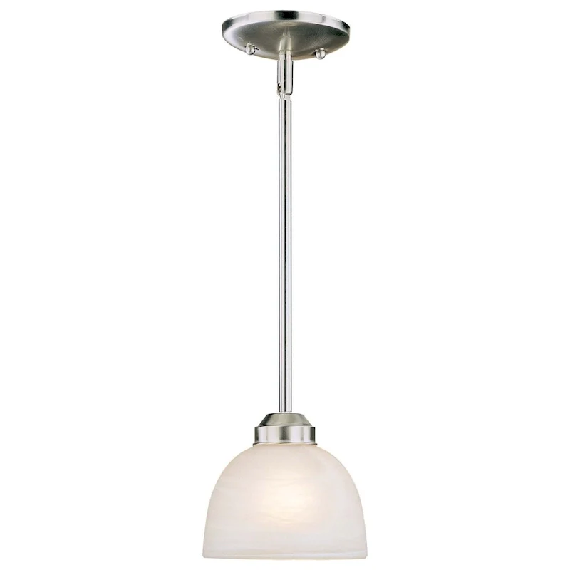 Lavery Paradox Brushed Nickel & Marble Glass 1 Light Pendant