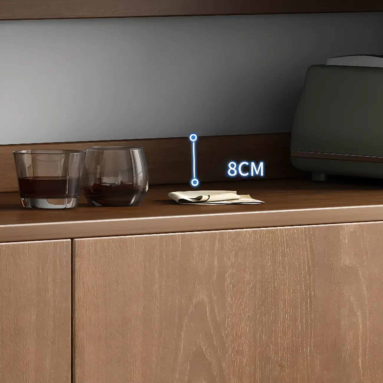 Modern Wooden Sideboard with Cabinets & Shelves