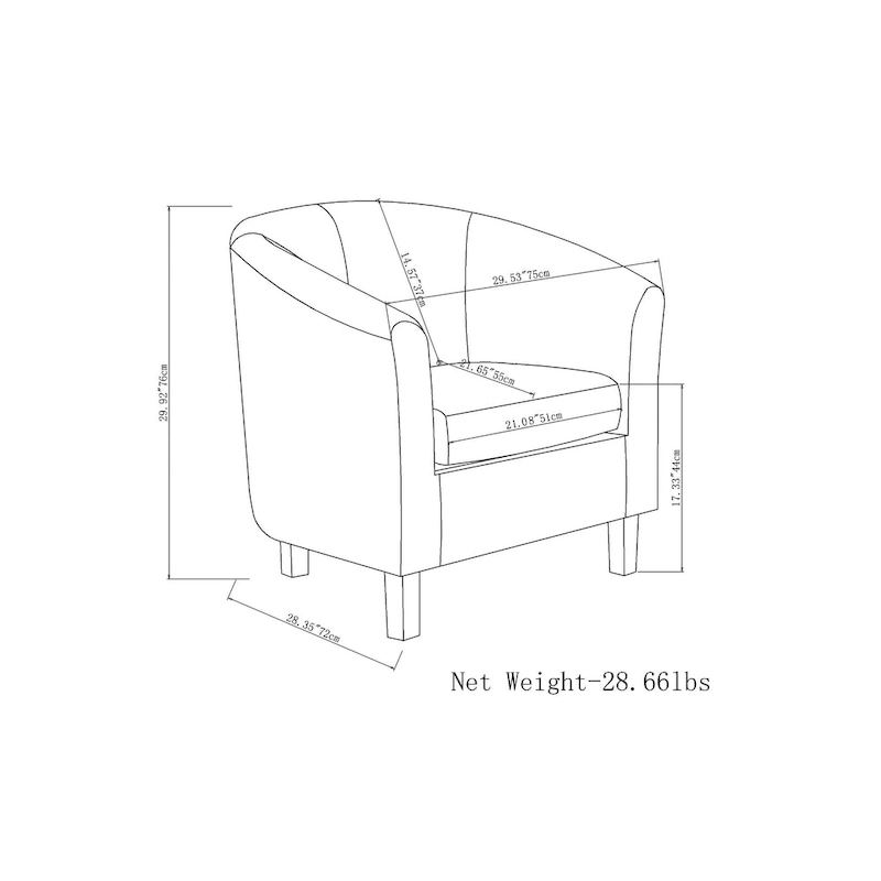 WYNDENHALL Parker 30-in. Wide Tub Chair - 30 inch Wide