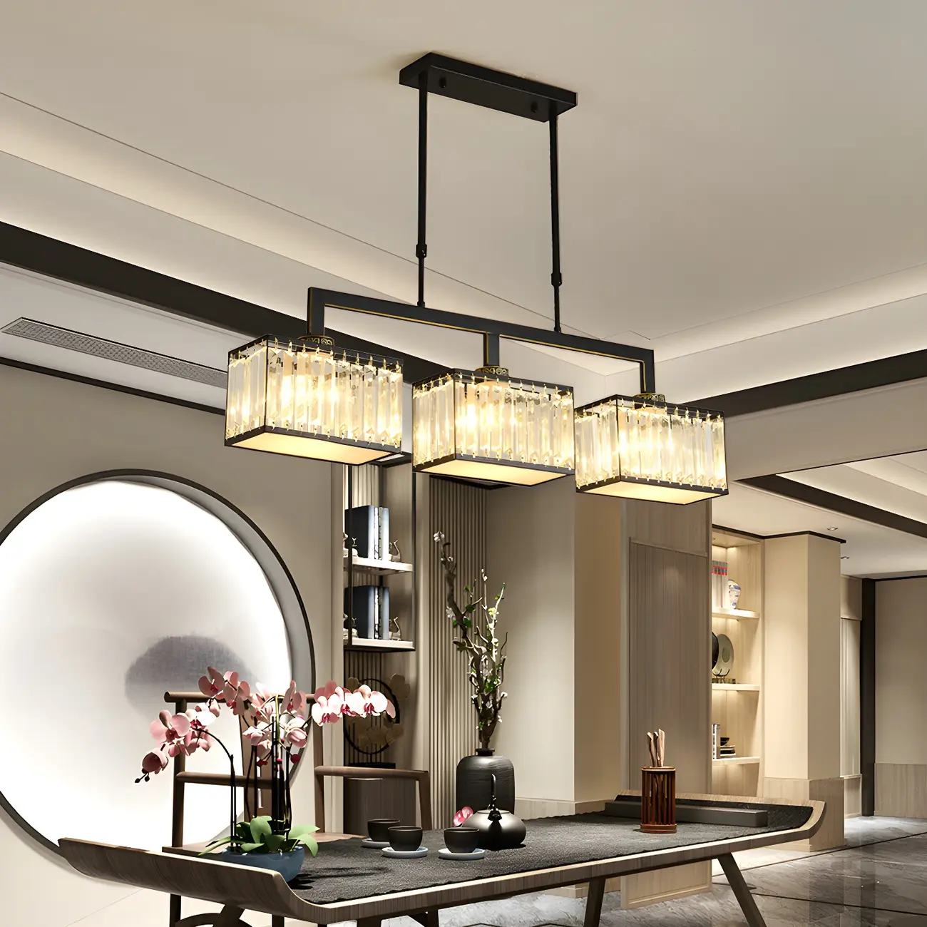 Kitchens Modern Crystal Gold Island Pendant Light