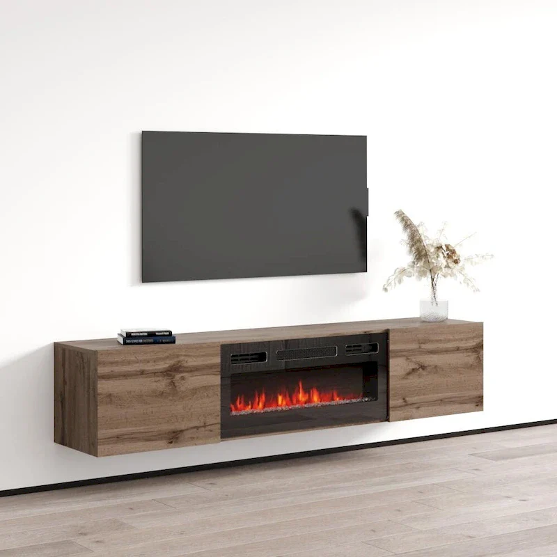 Floating Fireplace TV Stand