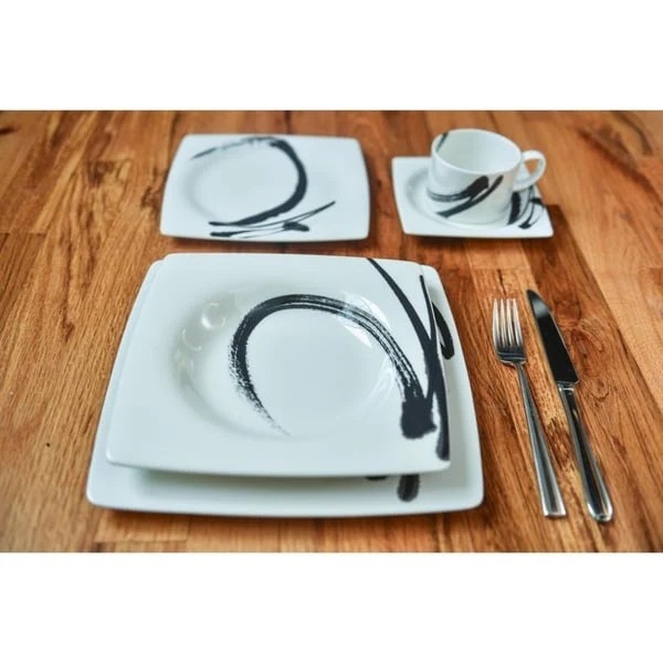 Paint It Black Square Dinner Plates (Set of 6)