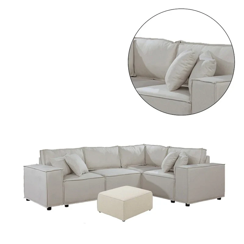 Modular Sectional Sofa with Ottoman