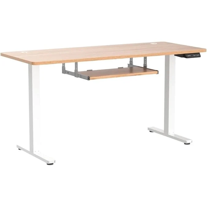 FEZIBO Standing Desk with Keyboard Tray, Electric Height Adjustable Desk, Sit Stand Up Desk, Computer Office Desk