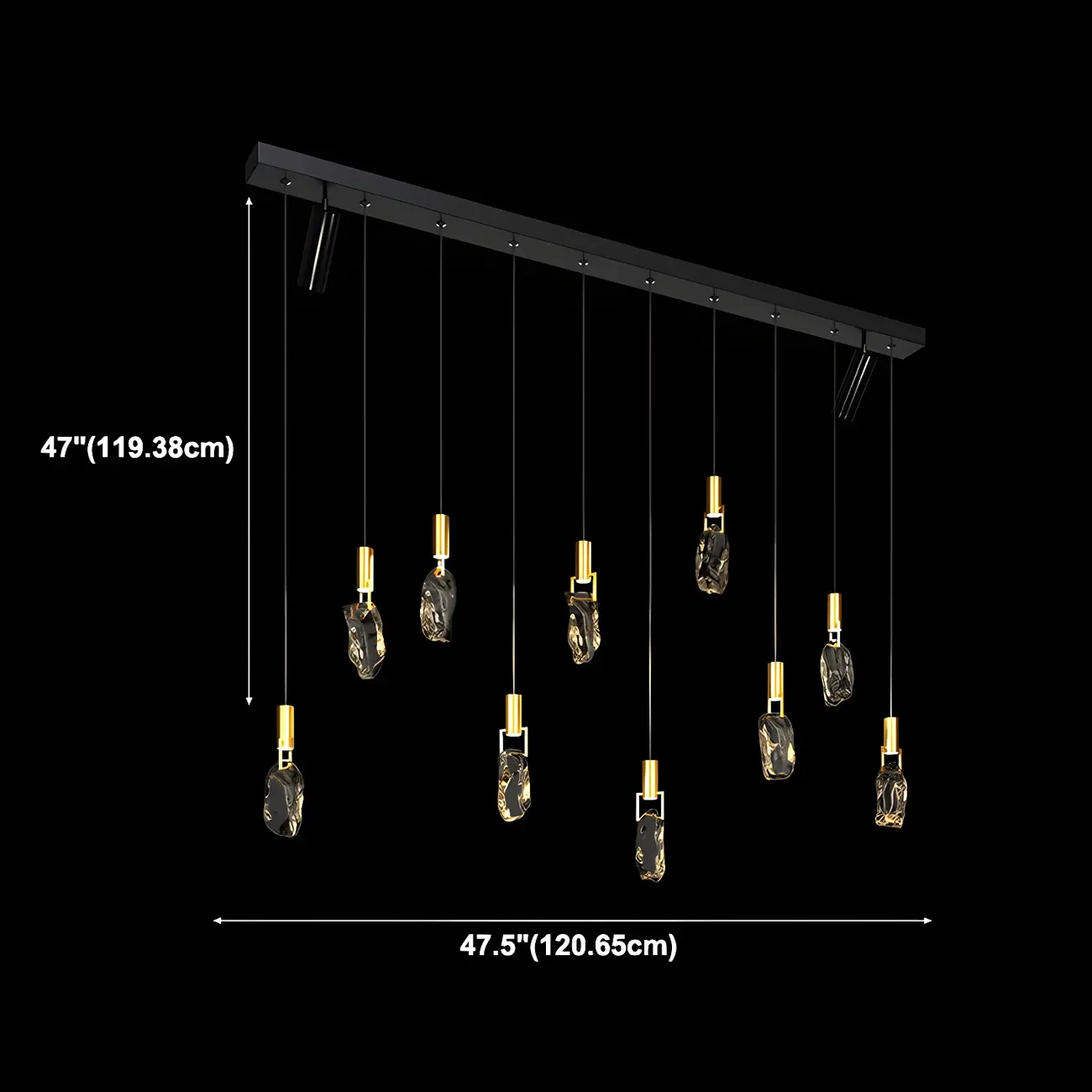 Modern Adjustable Crystal Linear Pendant Light