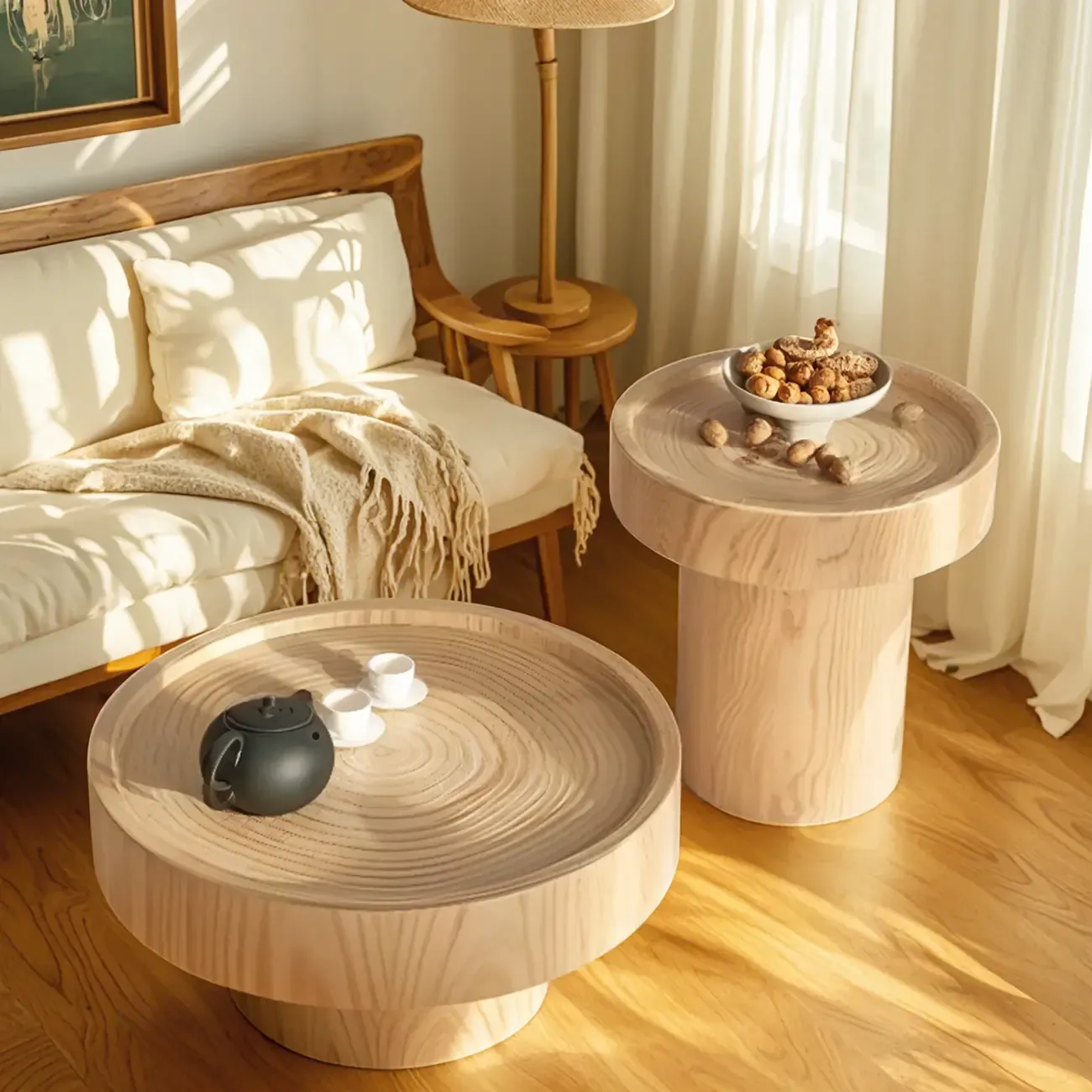 Modern Solid Wooden Black Coffee Table with Unique Design