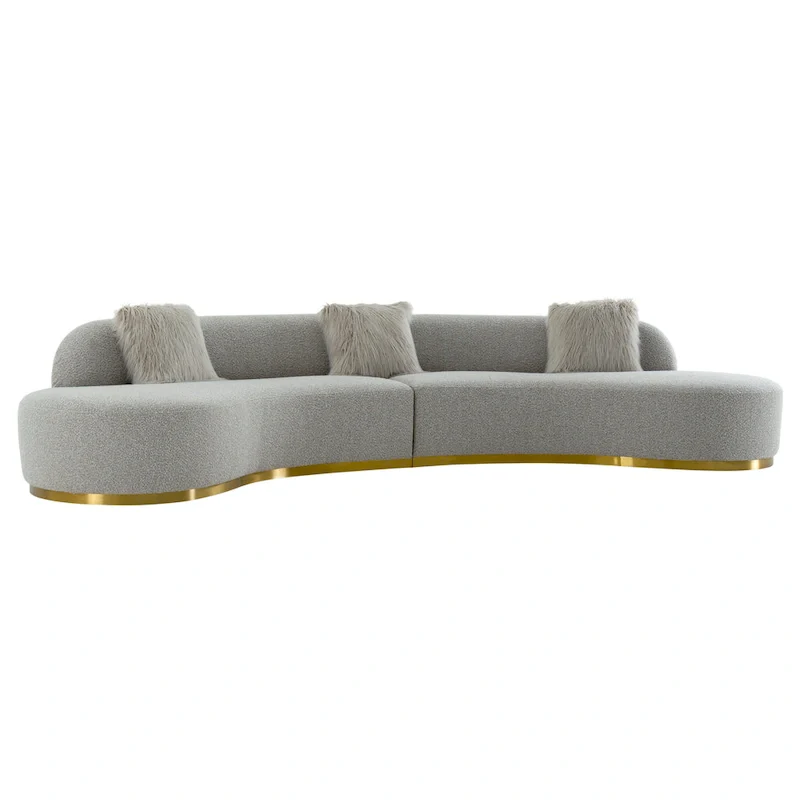 Curved Sofa with 3 Pillow Included