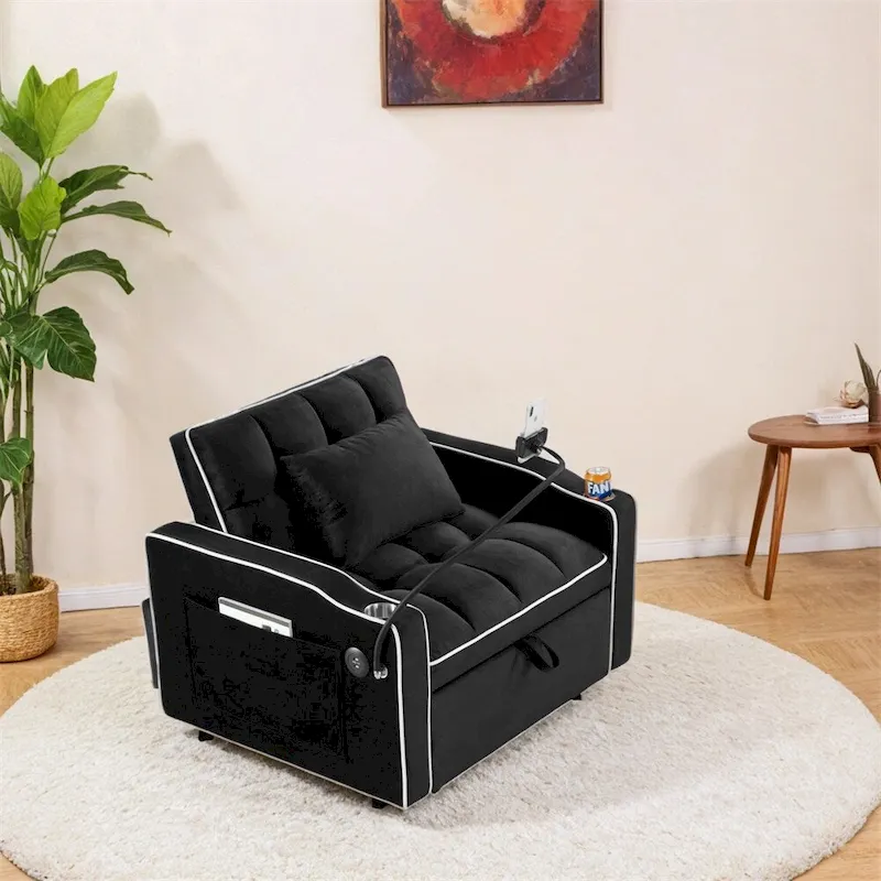 Convertible Sleeper Chair Sofa Bed Adjustable Pull Out Sleeper Chair