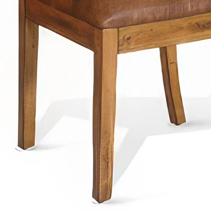 Marv Dining Chair, Slat Back, Light Brown Microfiber, Mahogany Mindi