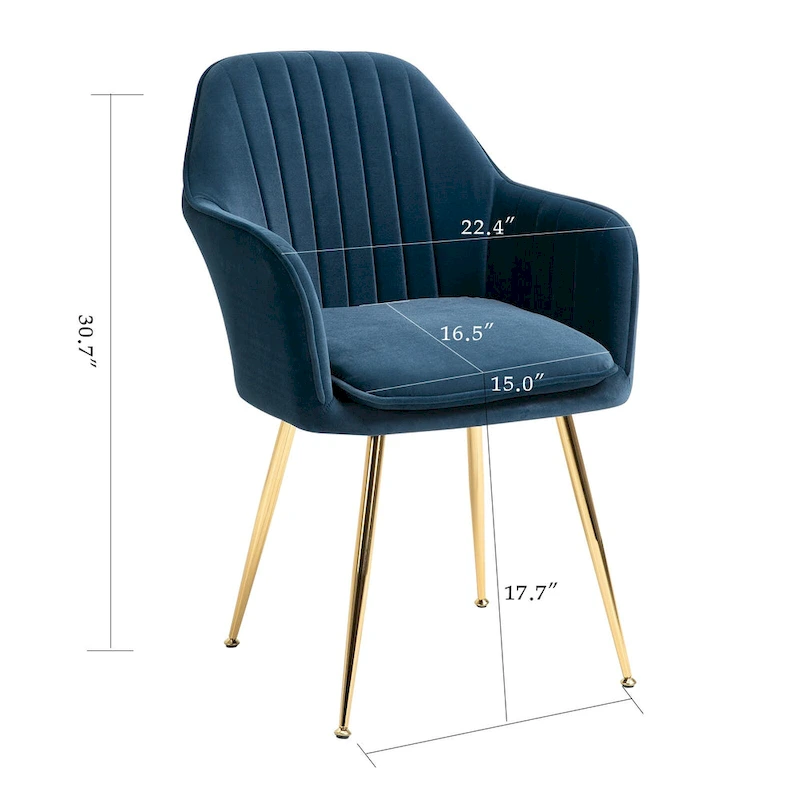 AVAWING Upholstered Dining Chair (Set of 6) Velvet Accent Arm Chair