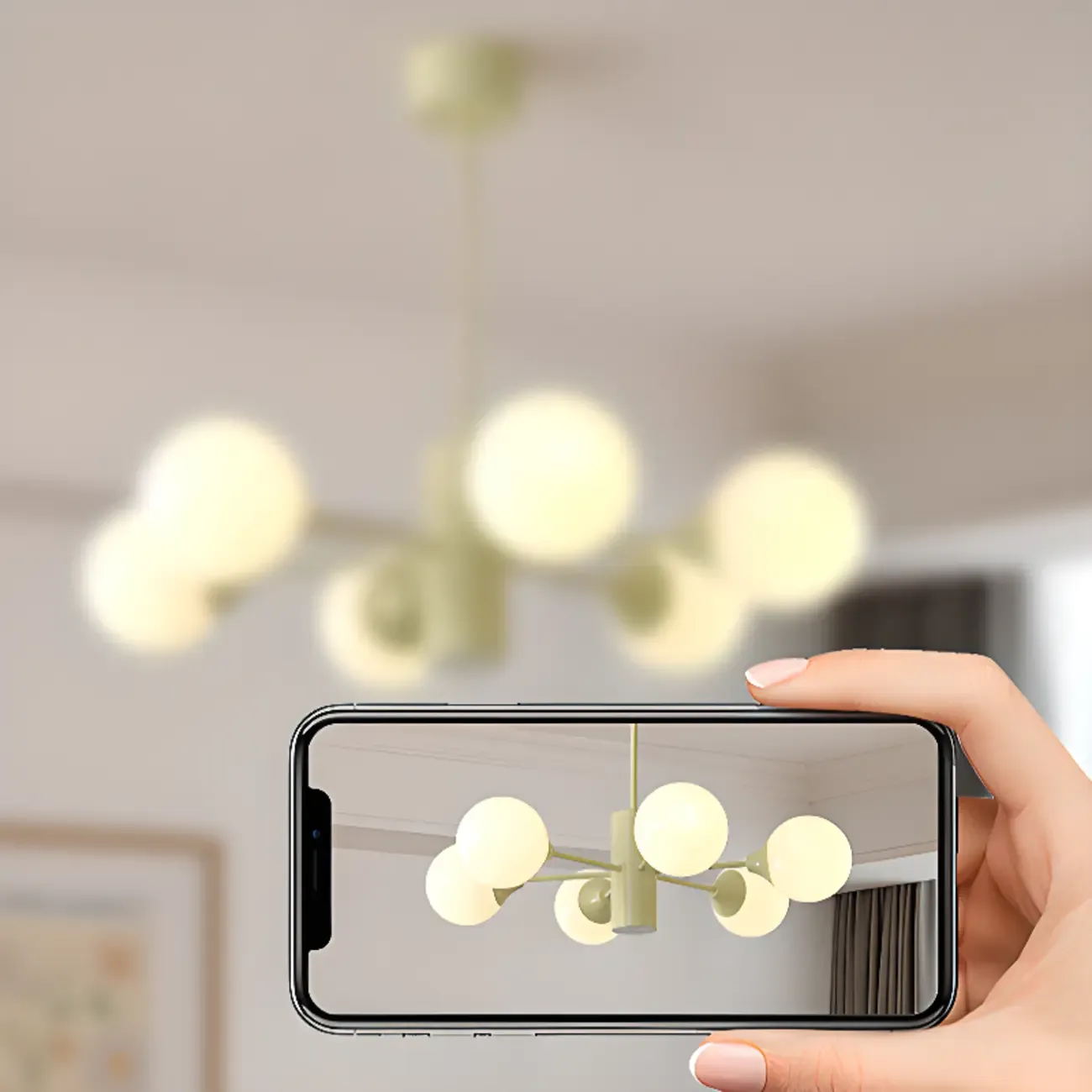 8-Light Modern Glass Globe Chandelier with Adjustable Design