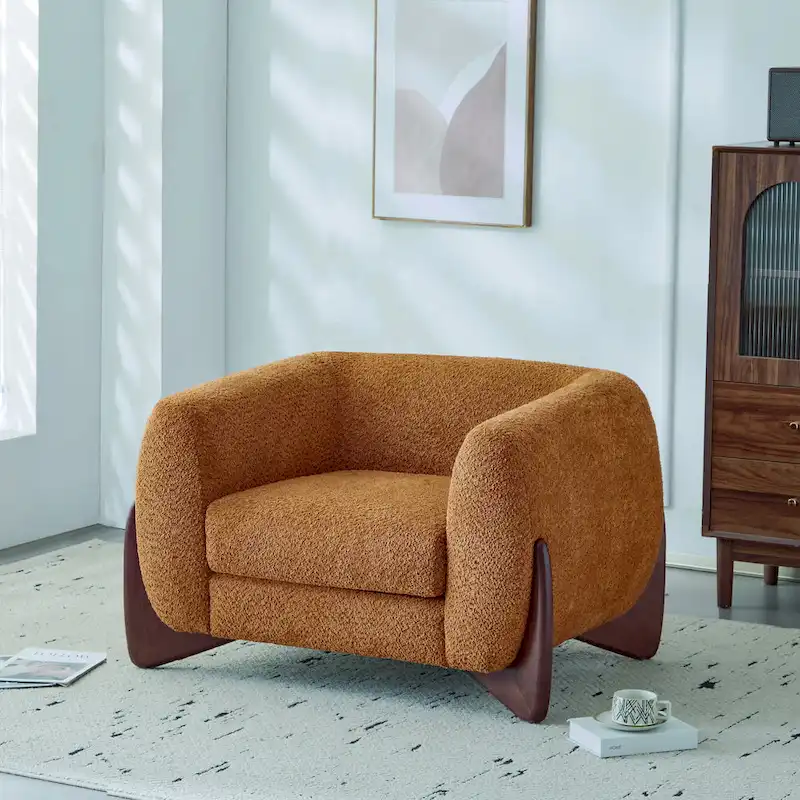 Tina Modern Upholstered Boucle Arm Club Chair by Christopher Knight Home