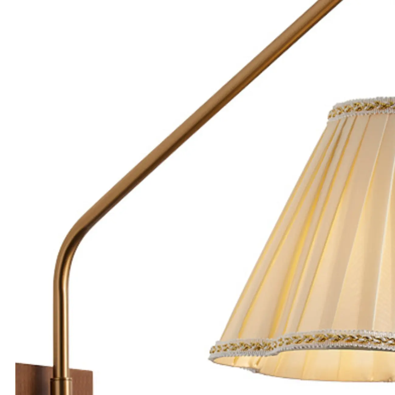 Modern Living Room Wall Light with Pleated Fabric Shade