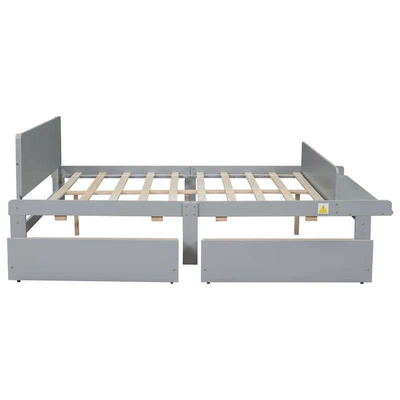 Full Bed with Footboard Bench,2 drawers