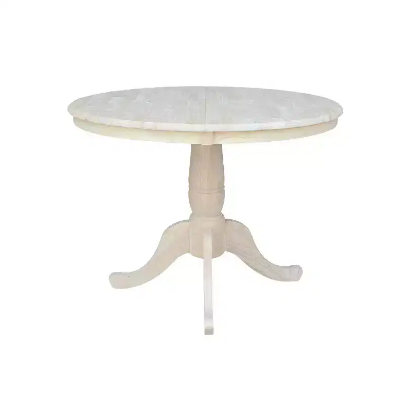36 Round Top Pedestal Dining Table with 12 Drop Leaf - International Concepts