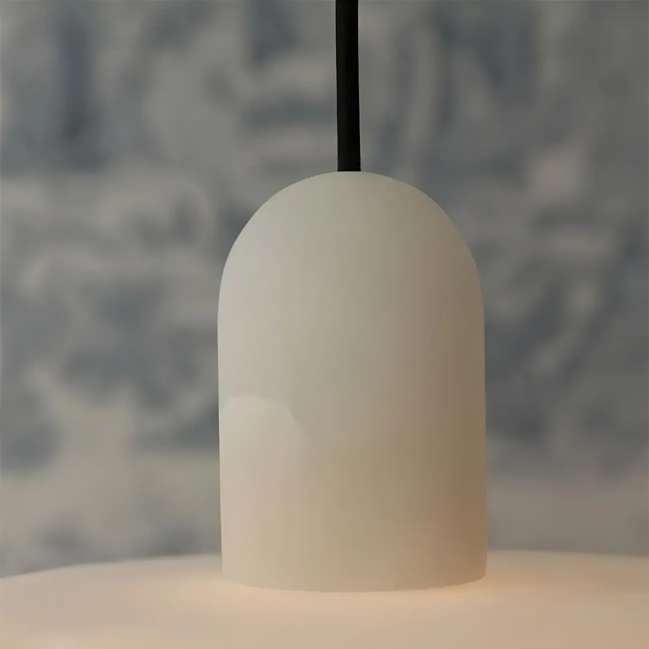 Modern Pendant Chandelier with White Agate Shade