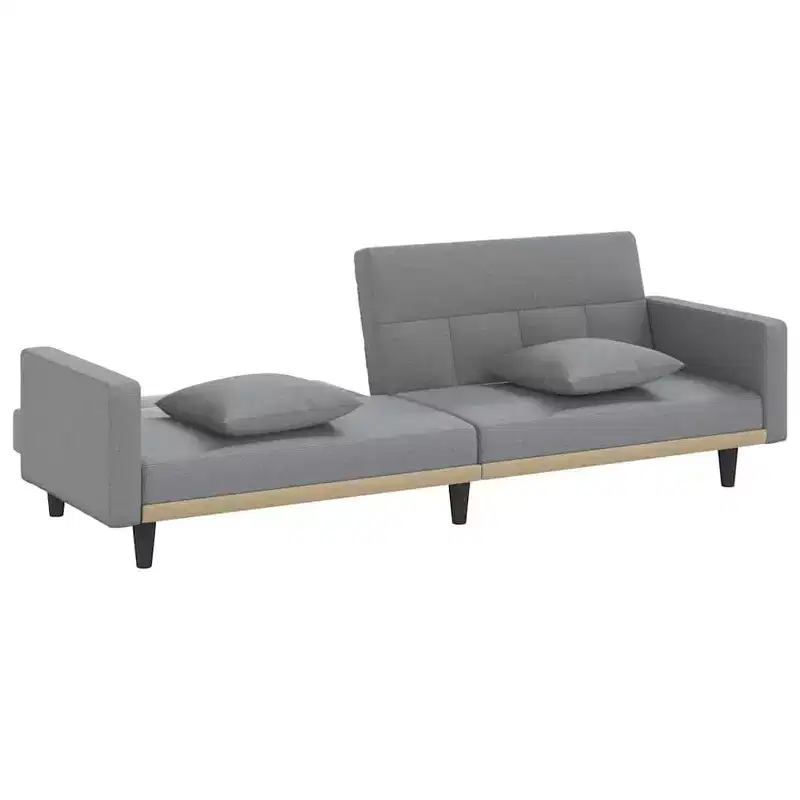 vidaXL Sofa Bed Loveseat Convertible Sofa Bed with Cushions for Studio Fabric - Light Gray