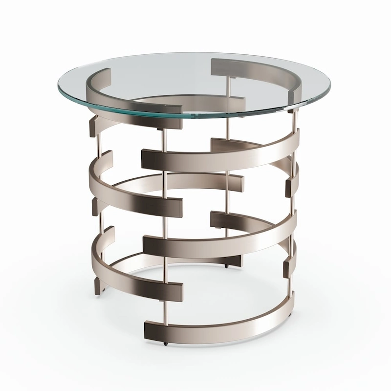 SEI Furniture Grant Champagne Metal Side Table