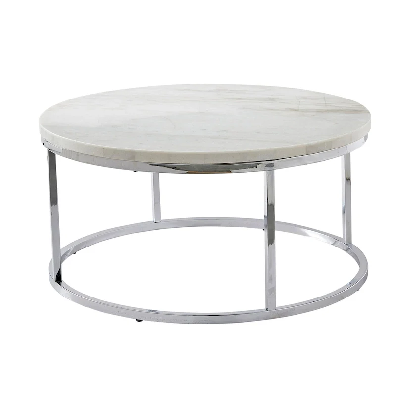 White Marble Top Round Coffee Table