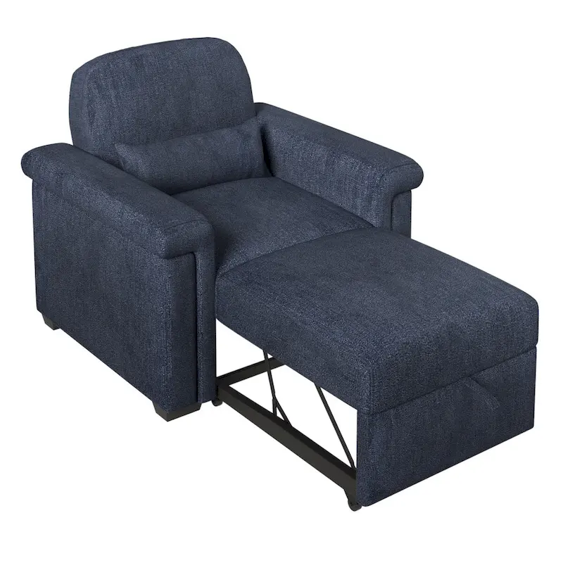 Living Room Lounger Chair 3 in 1 Convertible Sleeper Chair with Pillow