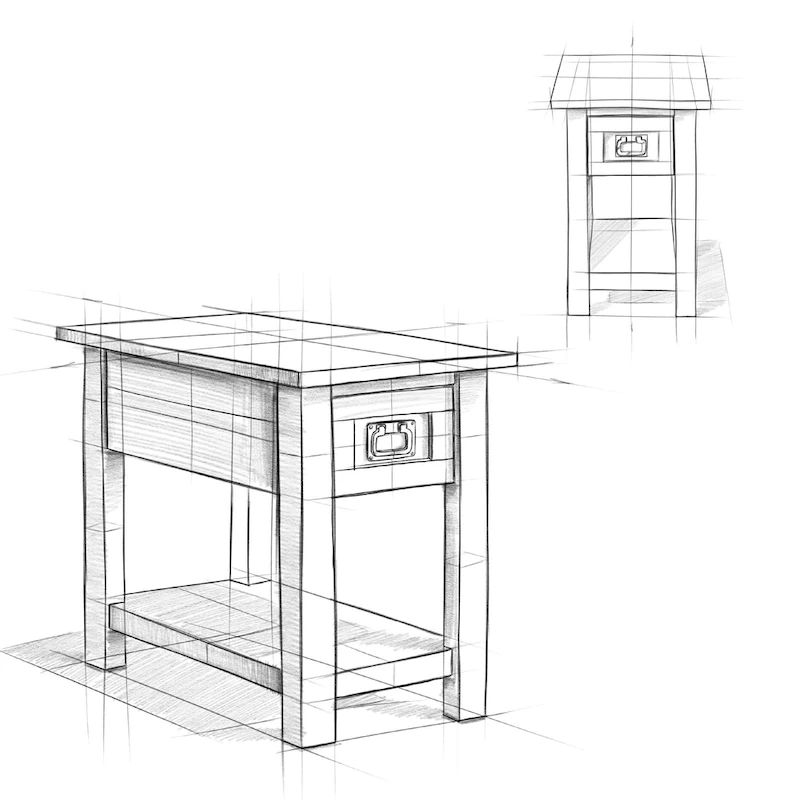 WYNDENHALL Garret SOLID ACACIA WOOD 14 inch Wide Rectangle Rustic Narrow Side Table - 14 W x 24 D x 20 H