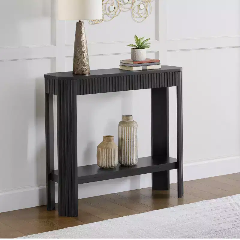 Fluted Solid Wood Console Table 36