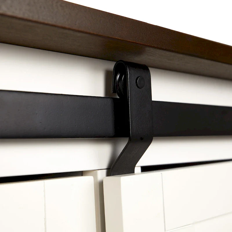 SEI Furniture Lankershim Modern Farmhouse White Wood Kitchen Cart