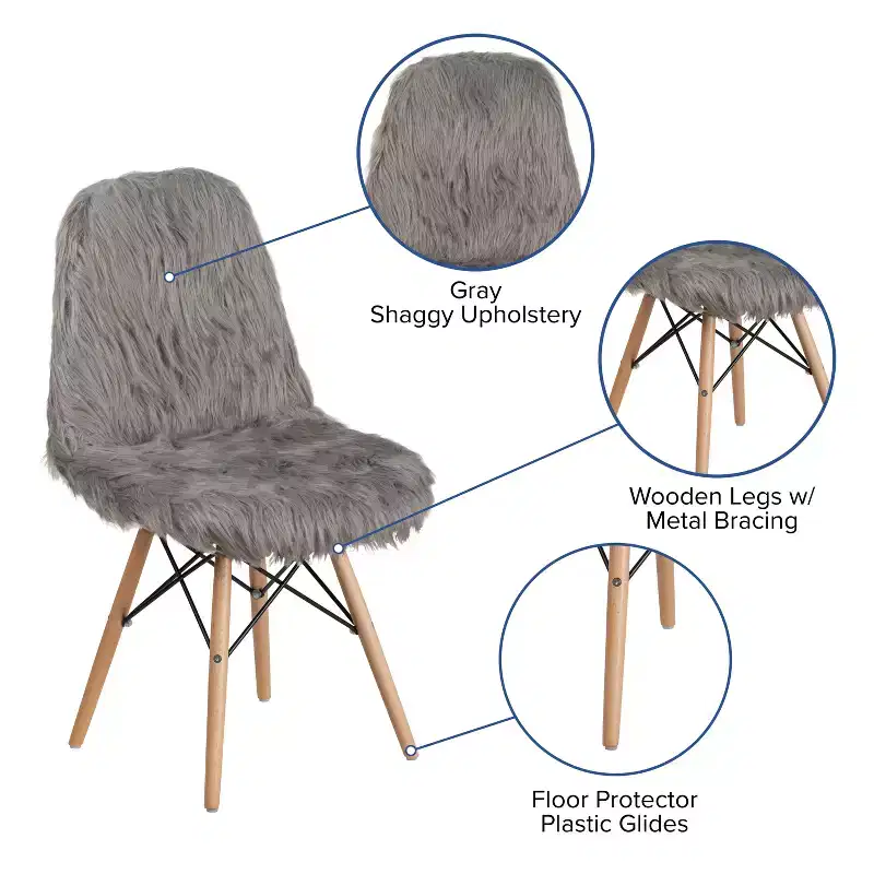 Emma and Oliver Shaggy Dog Fur Accent Chair