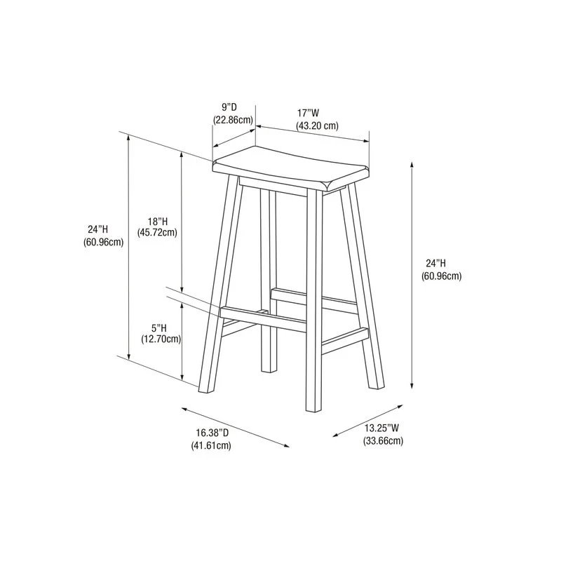 Linon Cackleberry Saddle Seat Backless Counter Stool - N/A