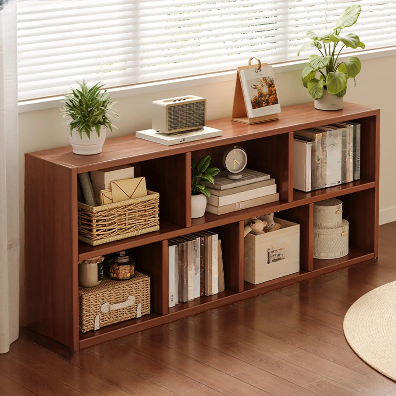Modern Wooden Compact Bookcase Home Office Shelves