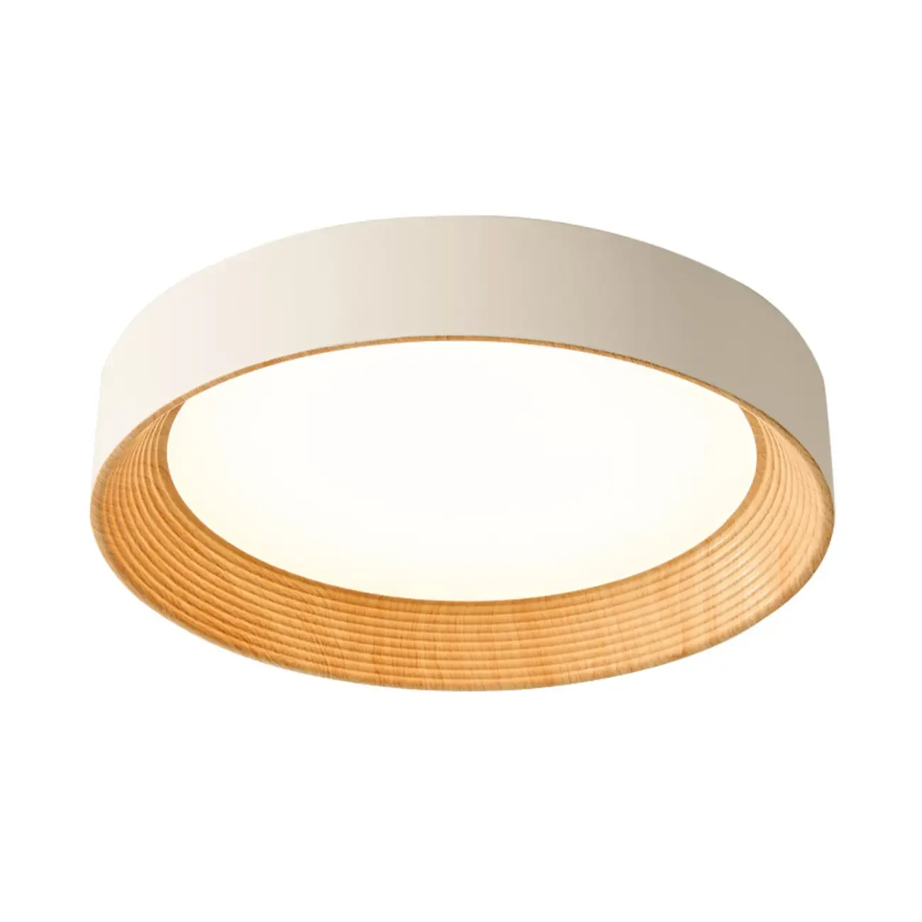 Walnut Round Flush Mount Ceiling Light