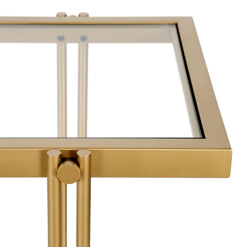 Inez Modern Steel and Glass Coffee Table