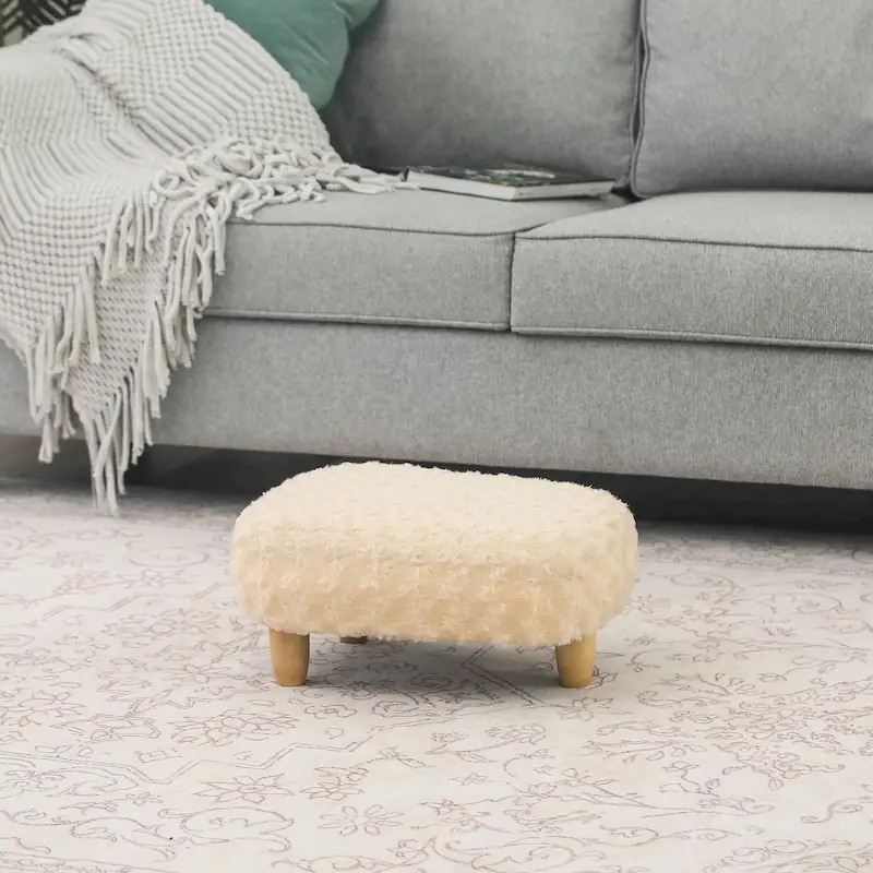 Adeco Foot Stool U Shape Ottoman for Living Room Bedroom