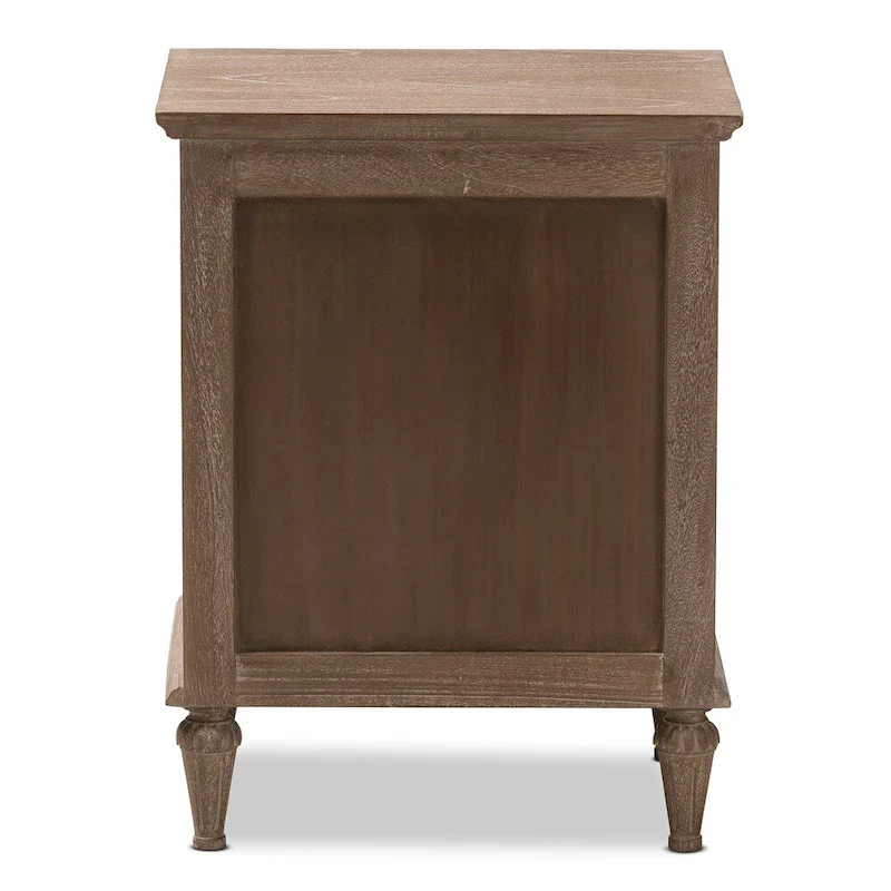 Rustic Wood 3-Drawer Nightstand by Baxton Studio