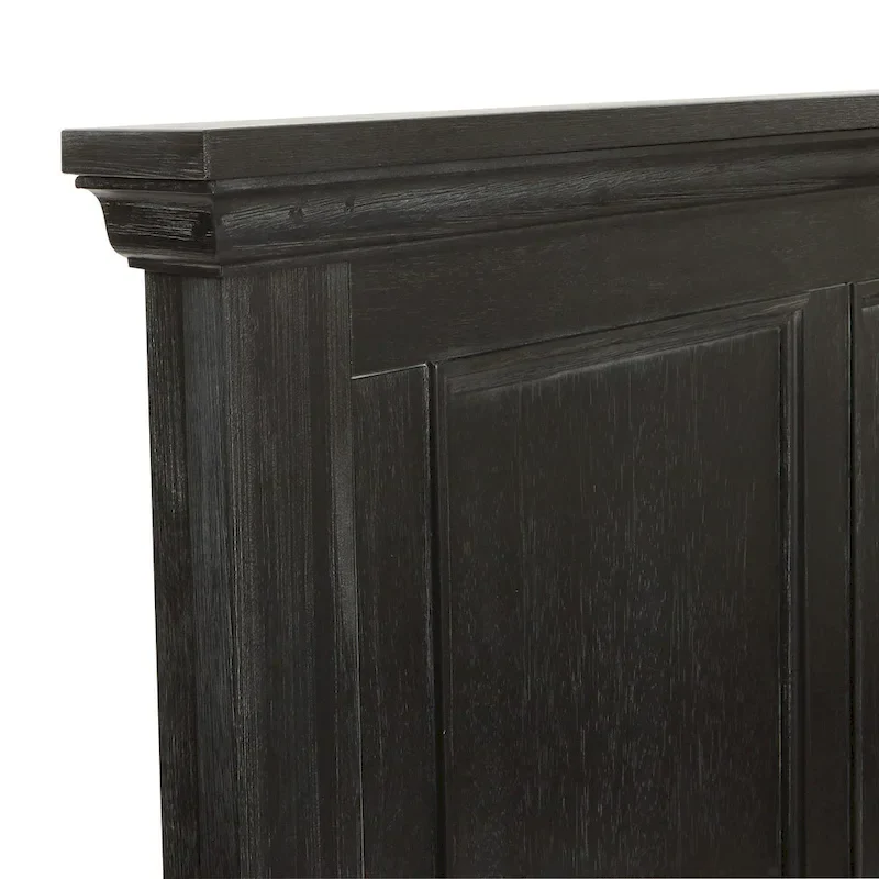 Farmhouse Basics Rustic Black Finish Panel Bed Set