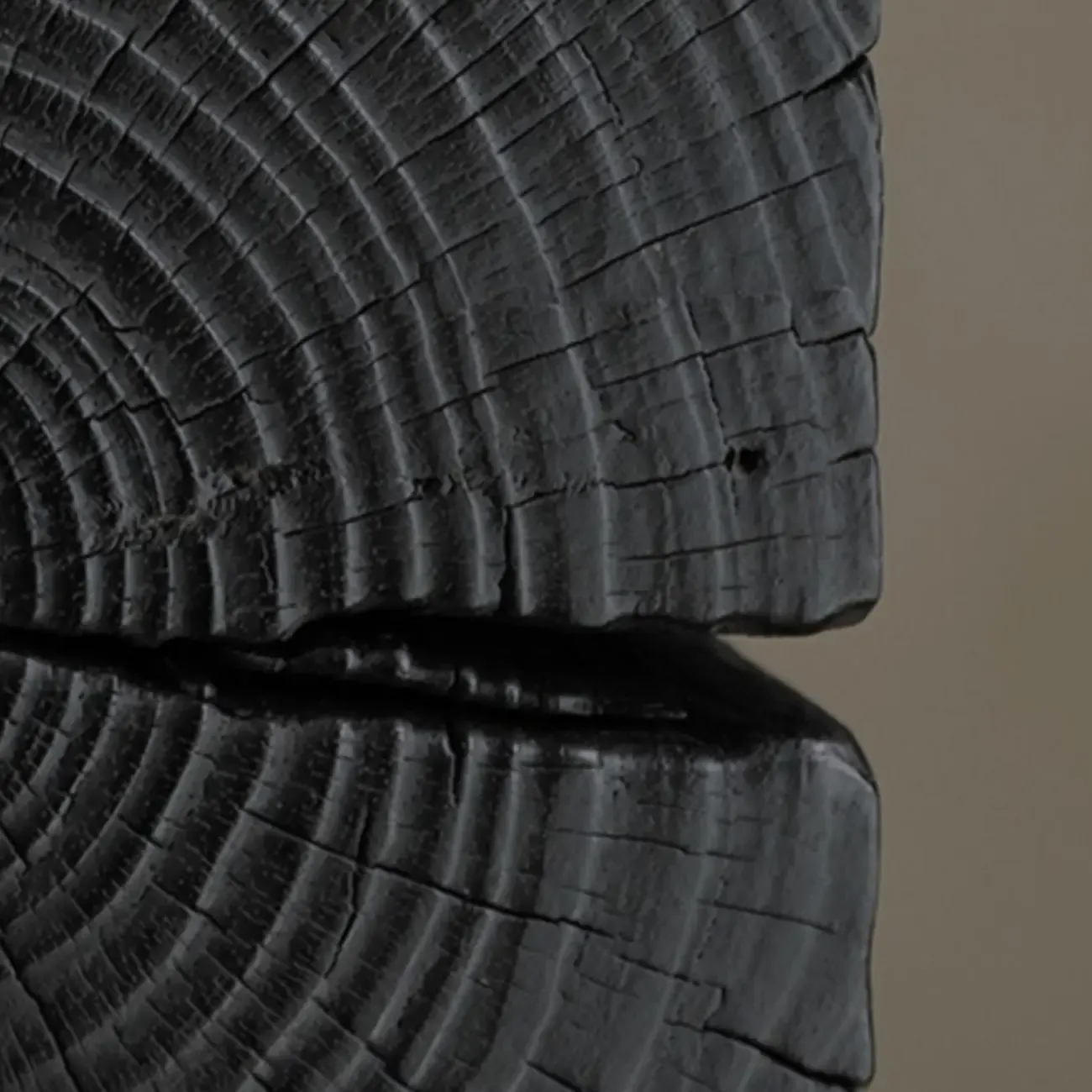 Modern Black Pine Wooden Square Stump End Table