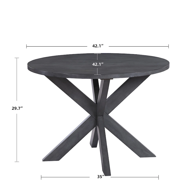 Farmhouse X-Base 42 Diameter Round Dining Table