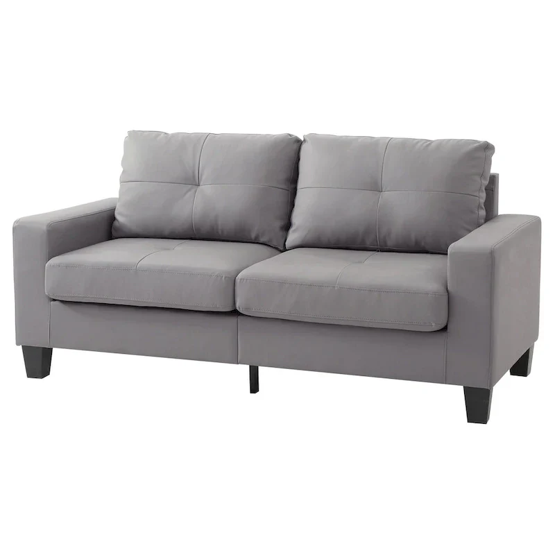 71 in. W Track Arm Faux Leather 3-Seat Sofa