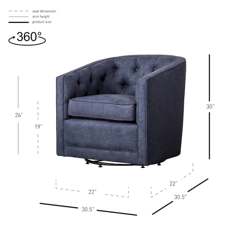 Walsh Fabric Swivel Barrel Chair