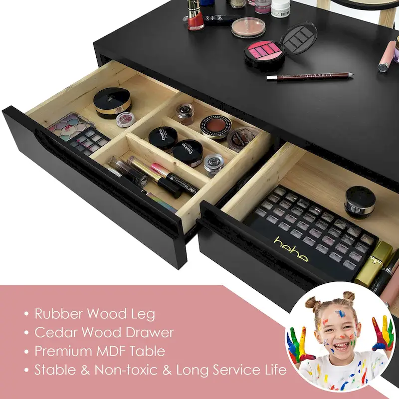 Costway Vanity Makeup Table Touch Screen 3 Lighting Modes Dressing - See Details