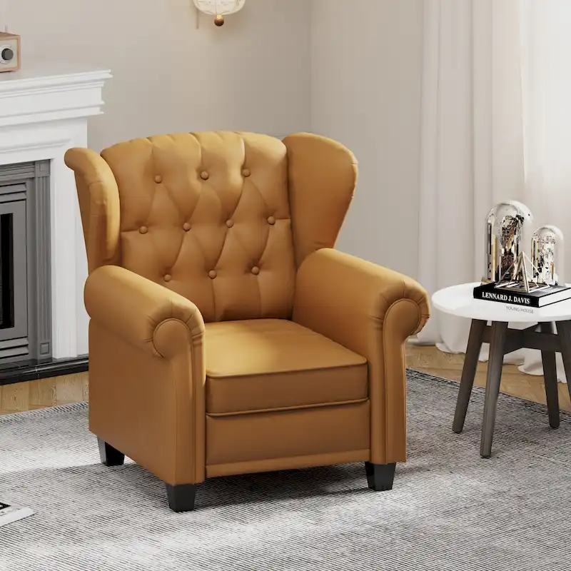Modern Tufted Push Back Armchair