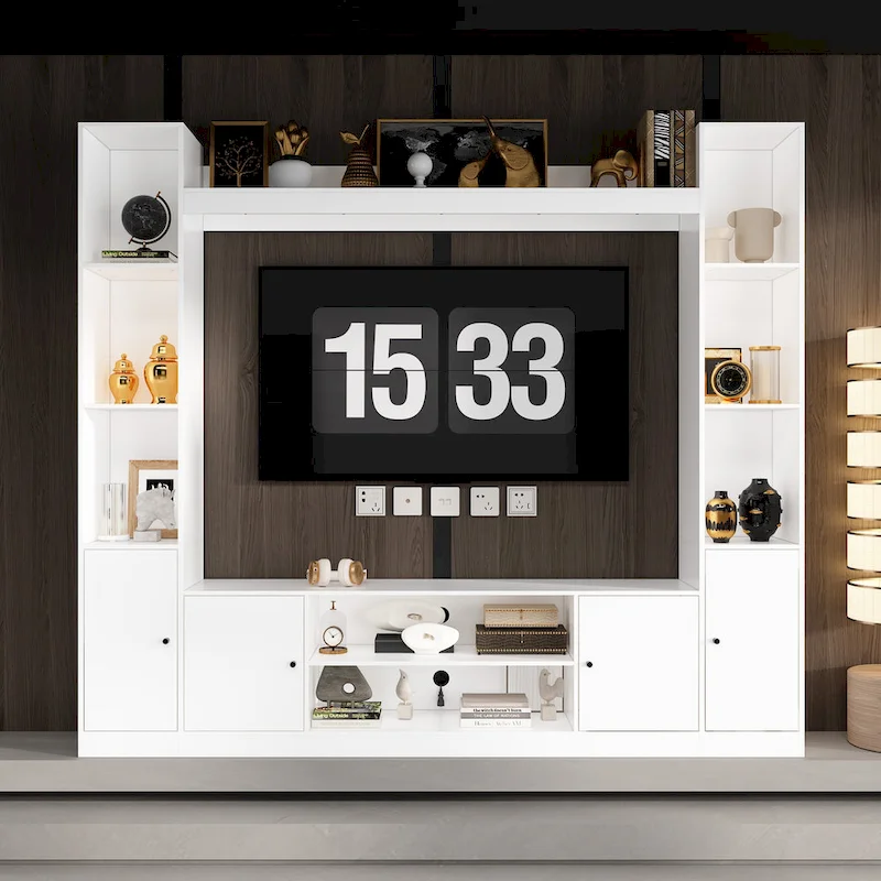 TV Stand/Electric Fireplace Ensemble Cozy Stylish Living Room Solution