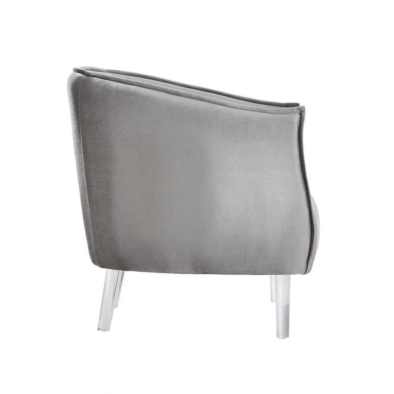 Vianne Velvet Curved Back Acrylic Leg Accent Chair by iNSPIRE Q Bold