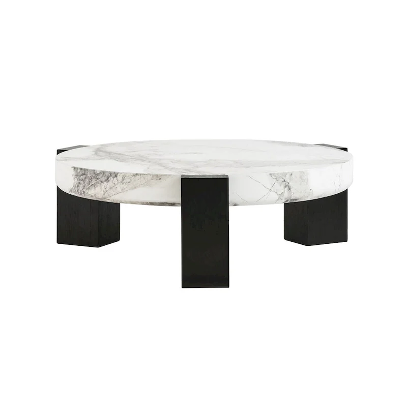 Modern Round Nesting Coffee Table Set of 2 With Glass Top
